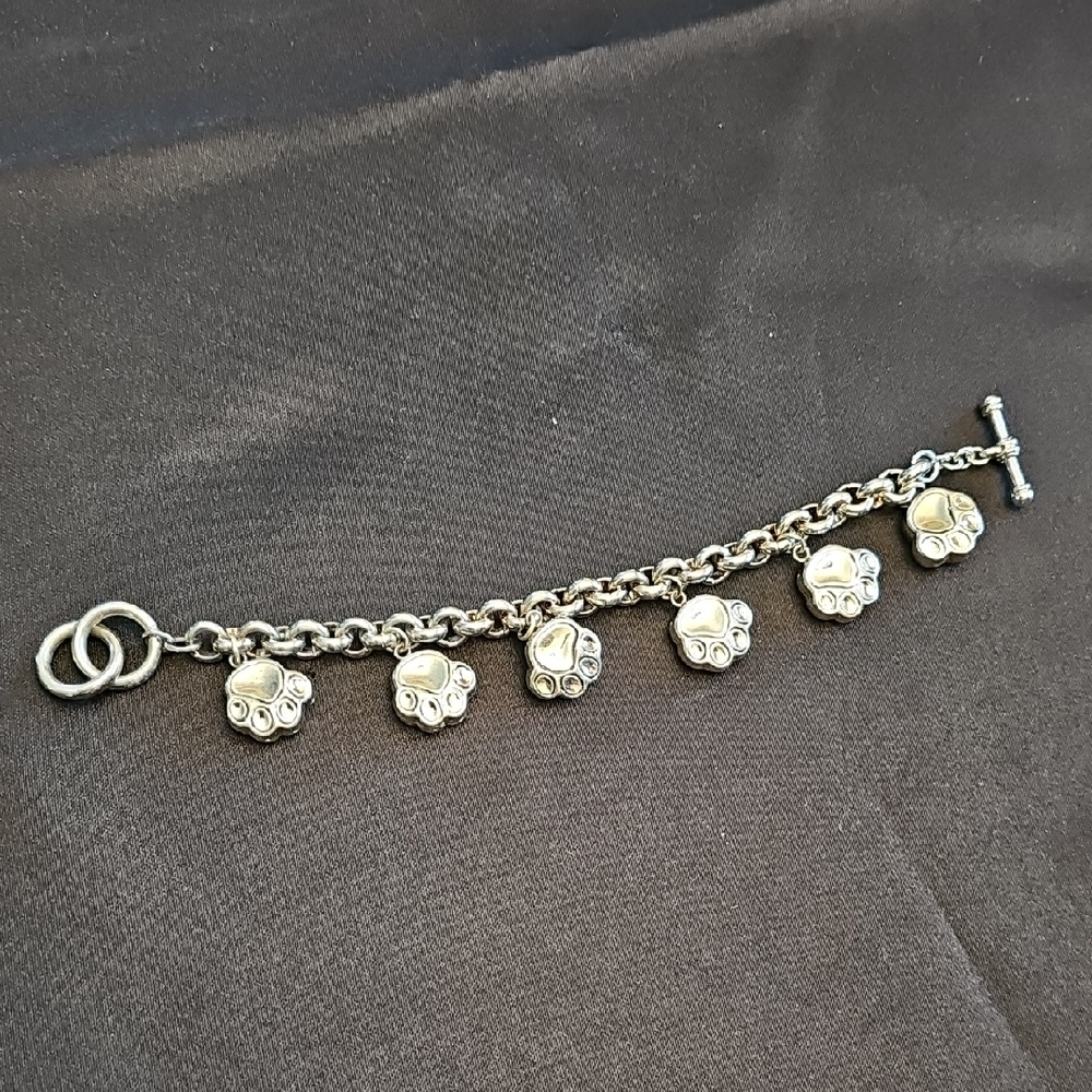Silver Paw Charm Bracelet 8 Inches